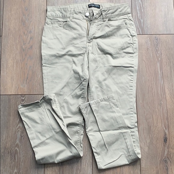 riders by lee mid rise straight leg khaki pants